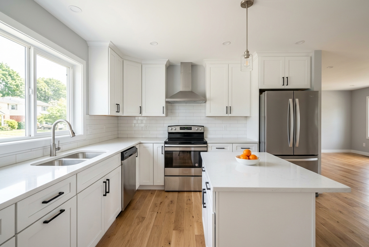 Spotless updated kitchen ready for new tenants