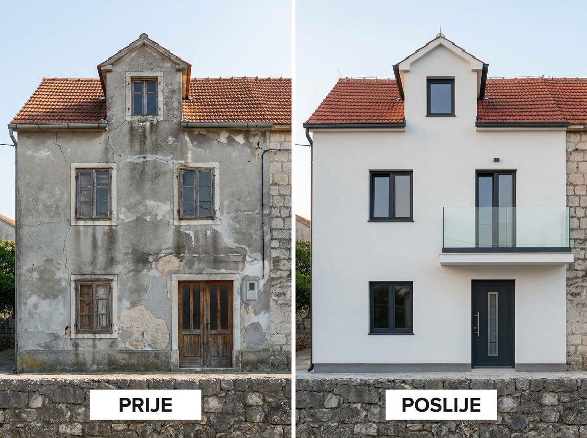Energetska obnova fasade — prije i poslije