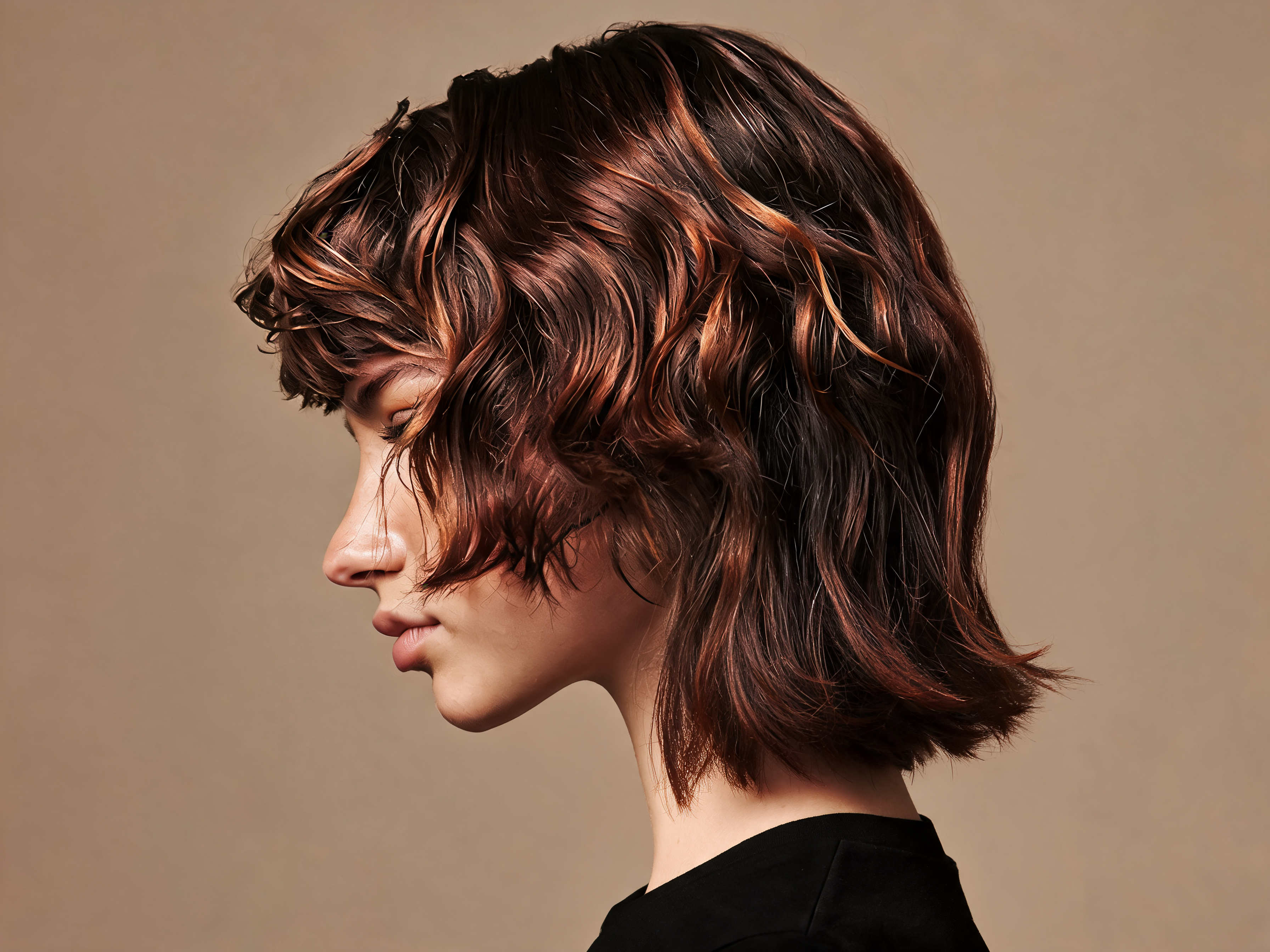 Coupe mi-longue, longueur jusqu'au-dessus des épaules