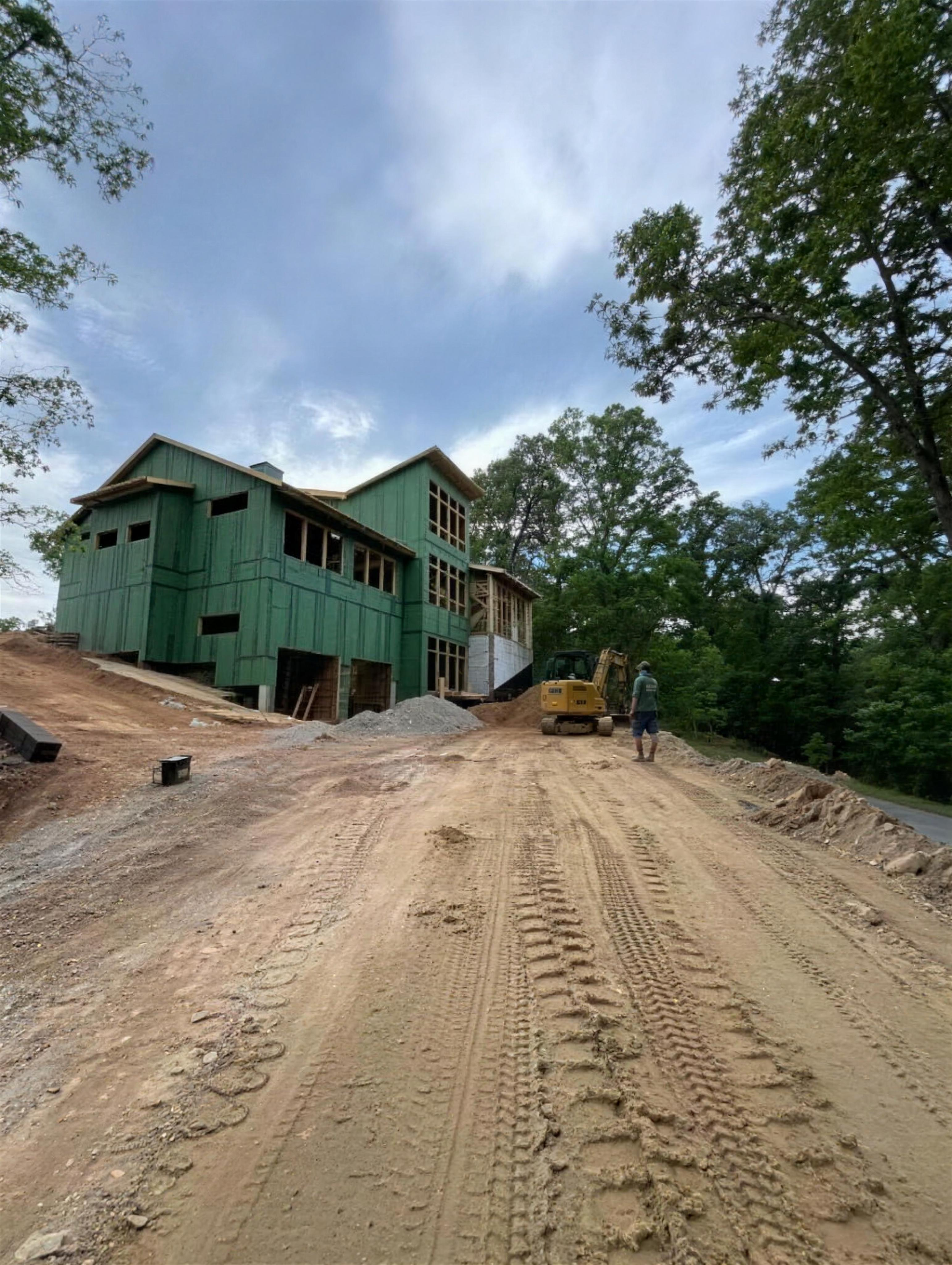 Exterior wall framing with studs on 16 inch centers