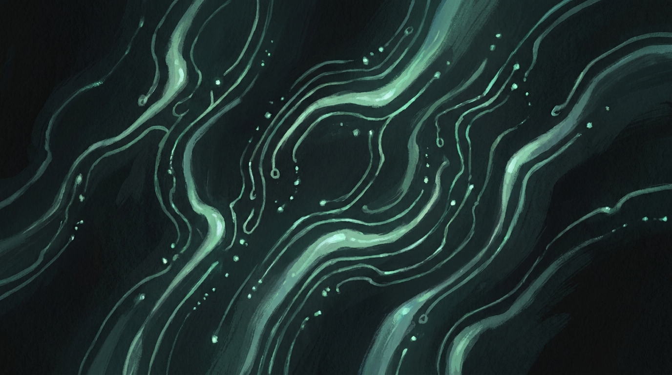 Painted scene representing the AI grove