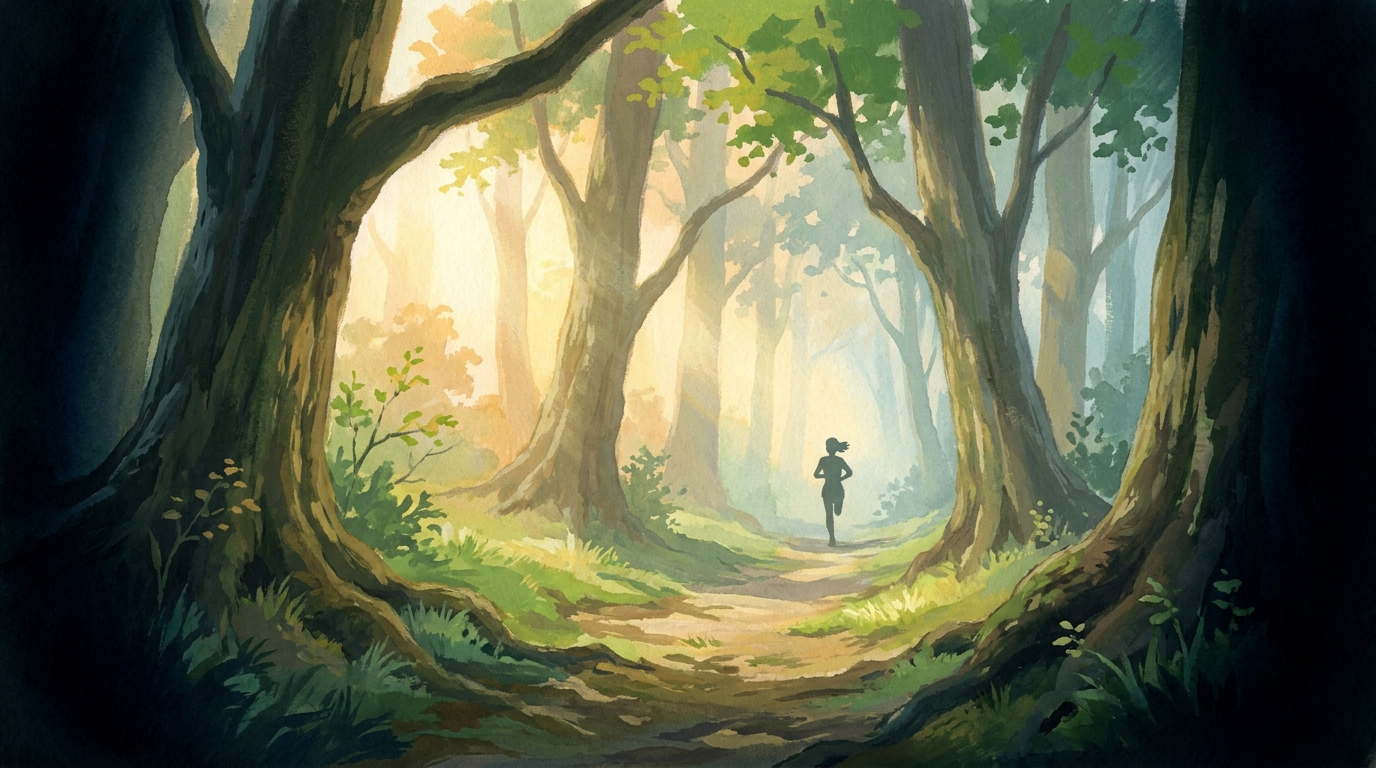Painted scene representing the Health grove
