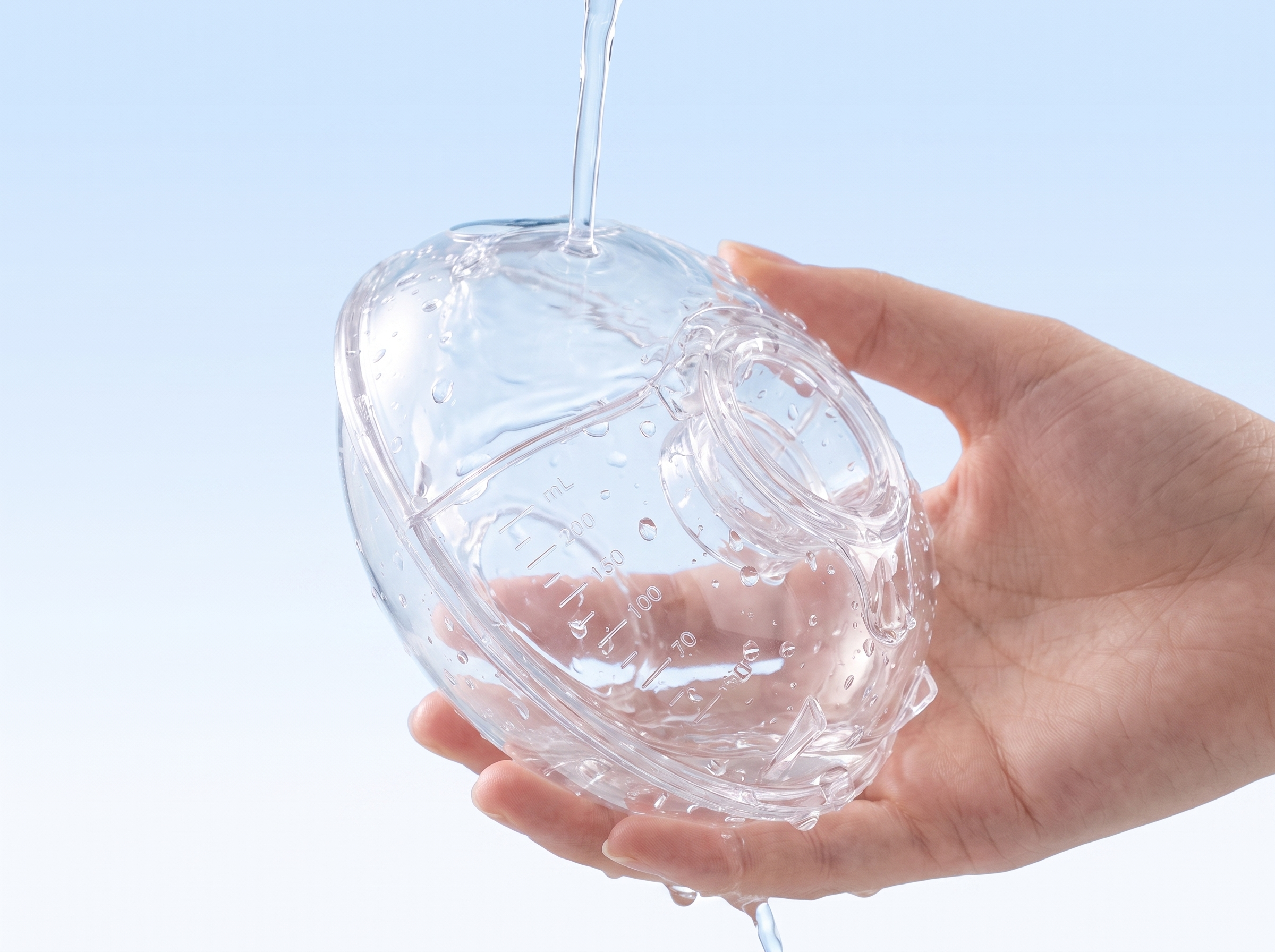 BPA-free milk collector rinsed under water
