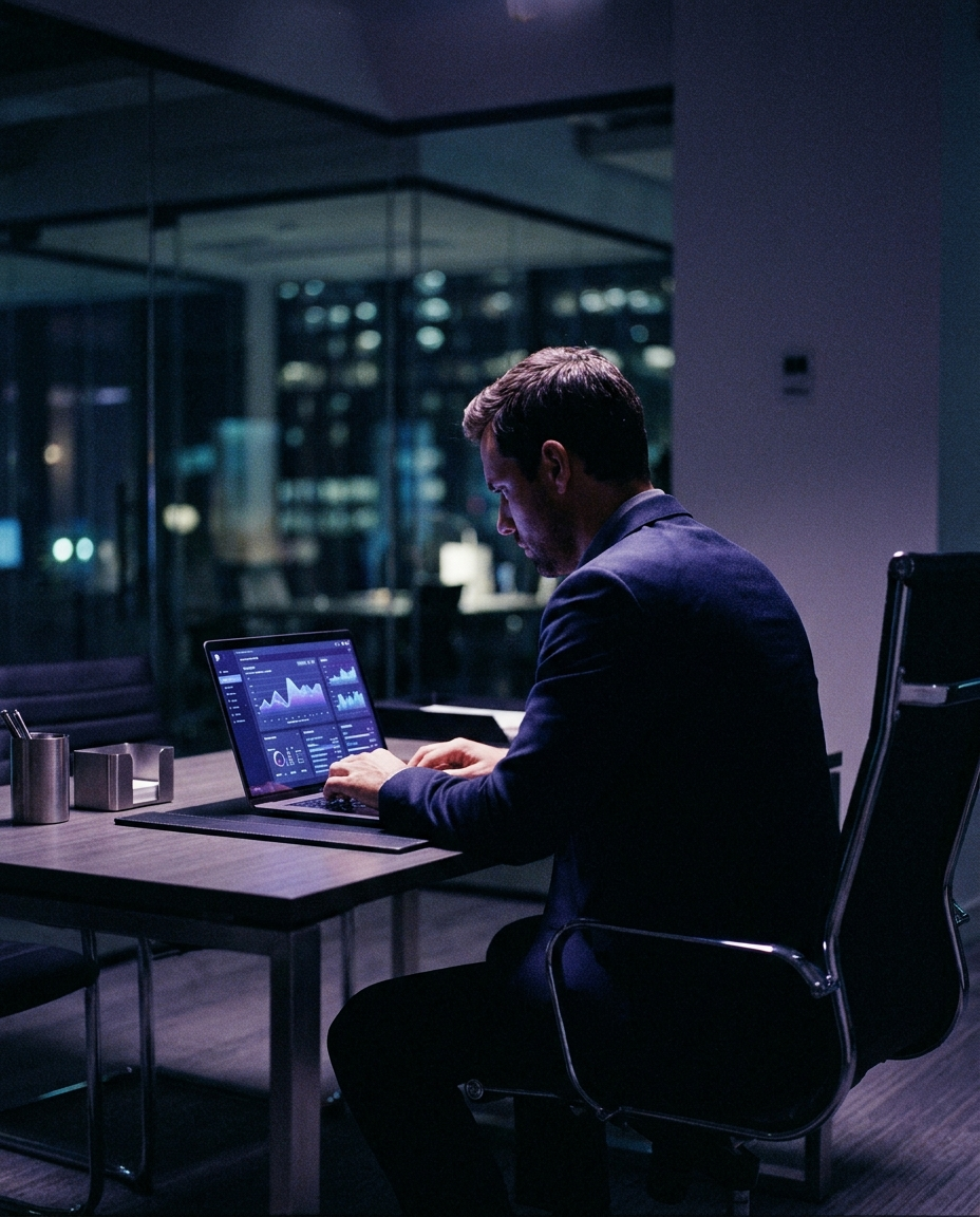 Founder reviewing validation data