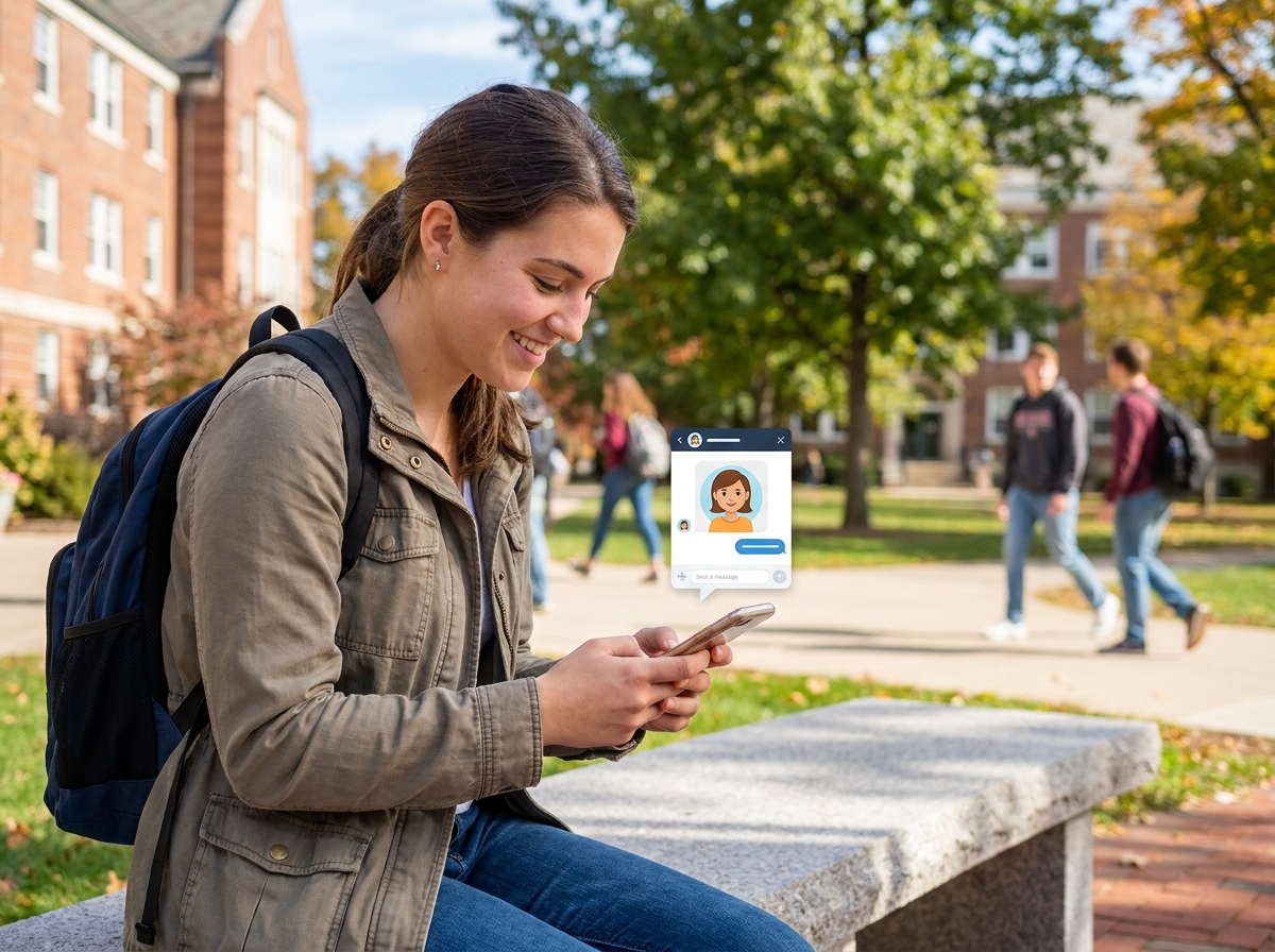Enrollment chatbot conversation on phone