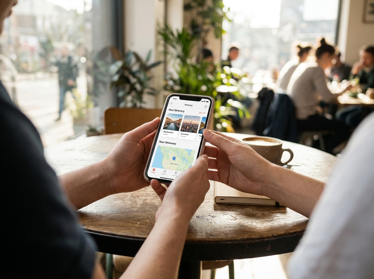 AI trip planning concierge chat on phone