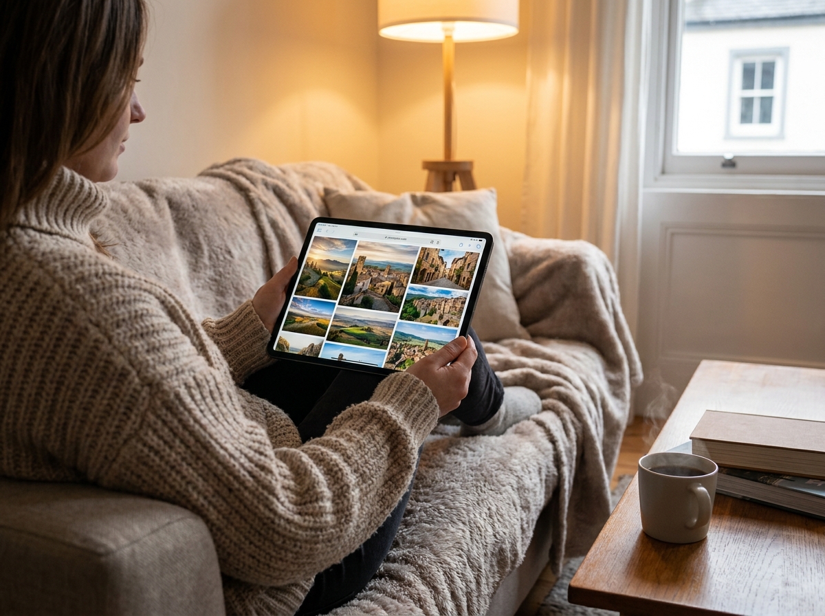 Personalized travel recommendations on tablet