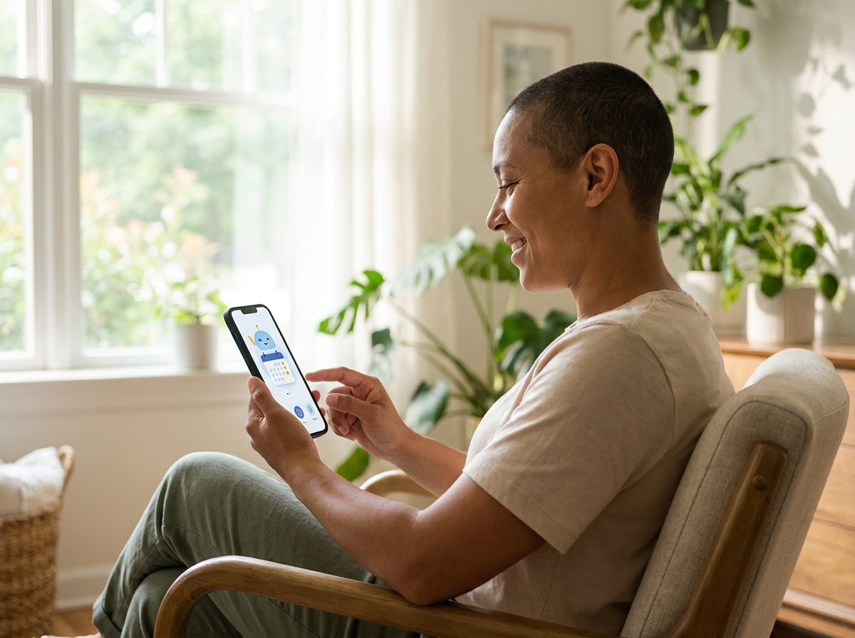 Patient receiving an AI appointment reminder on phone