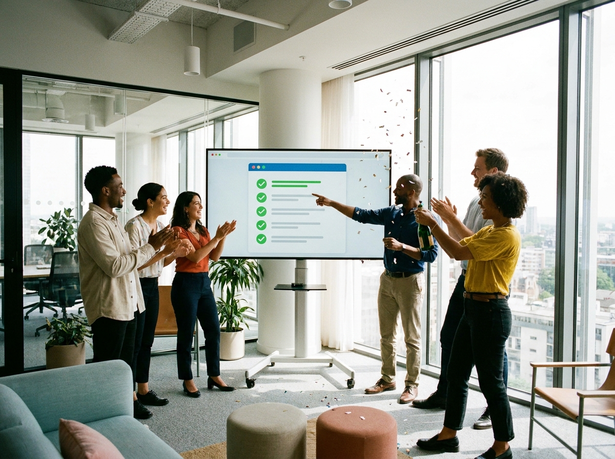 Team launching a product
