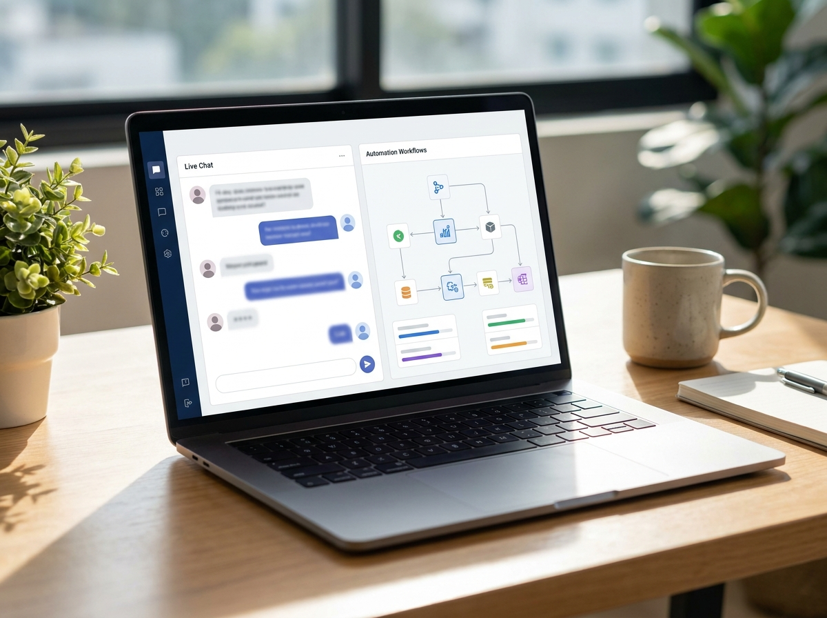 AI agent dashboard with live chat conversations