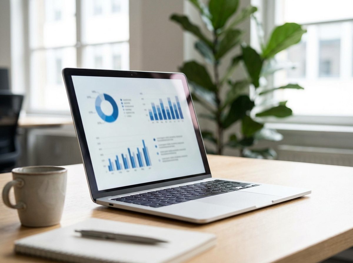 Laptop showing investor pitch deck
