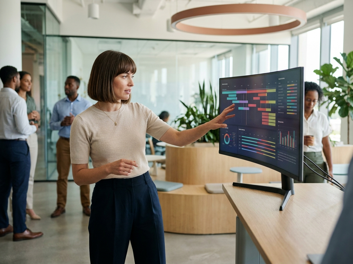 AI strategist reviewing roadmap and competitor data