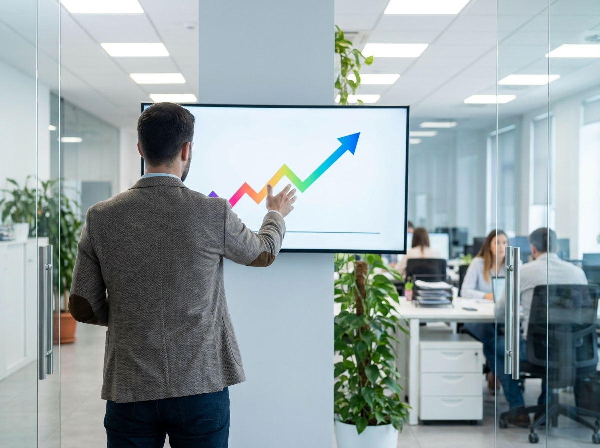 Business growth chart trending upward