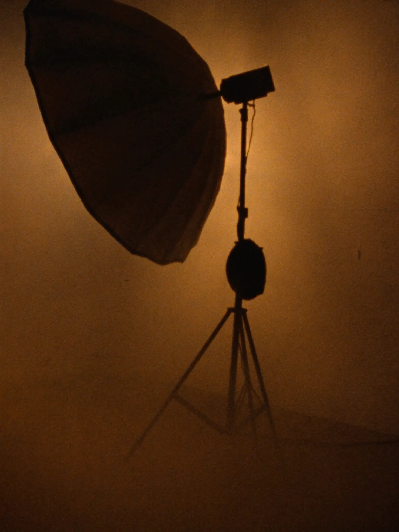 Softbox glowing against a limewash wall