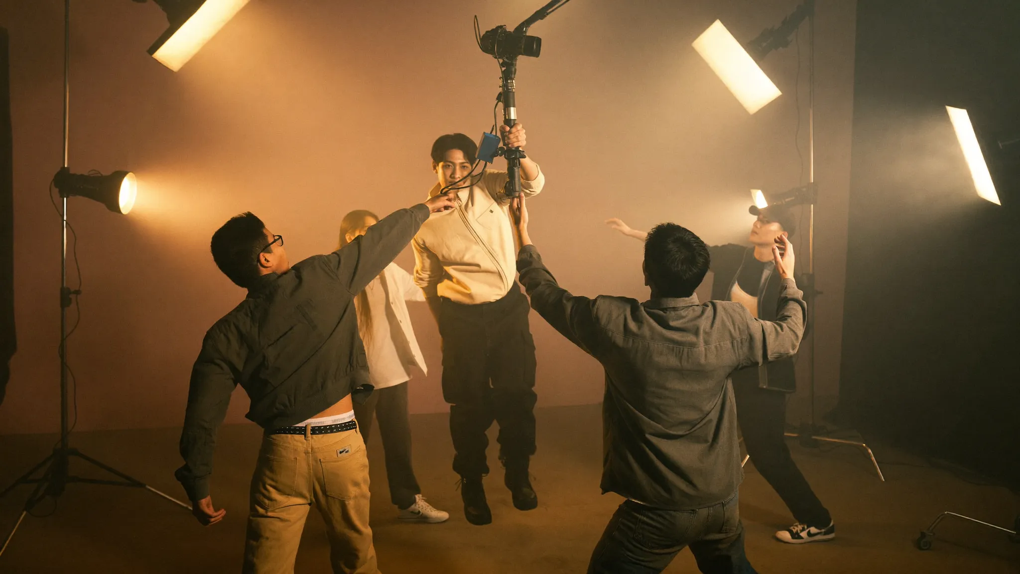 Film crew shooting a brand campaign