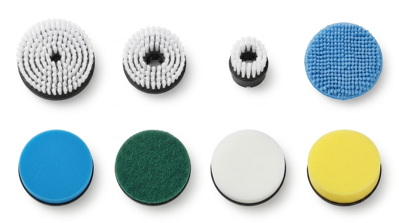 All eight interchangeable brush heads