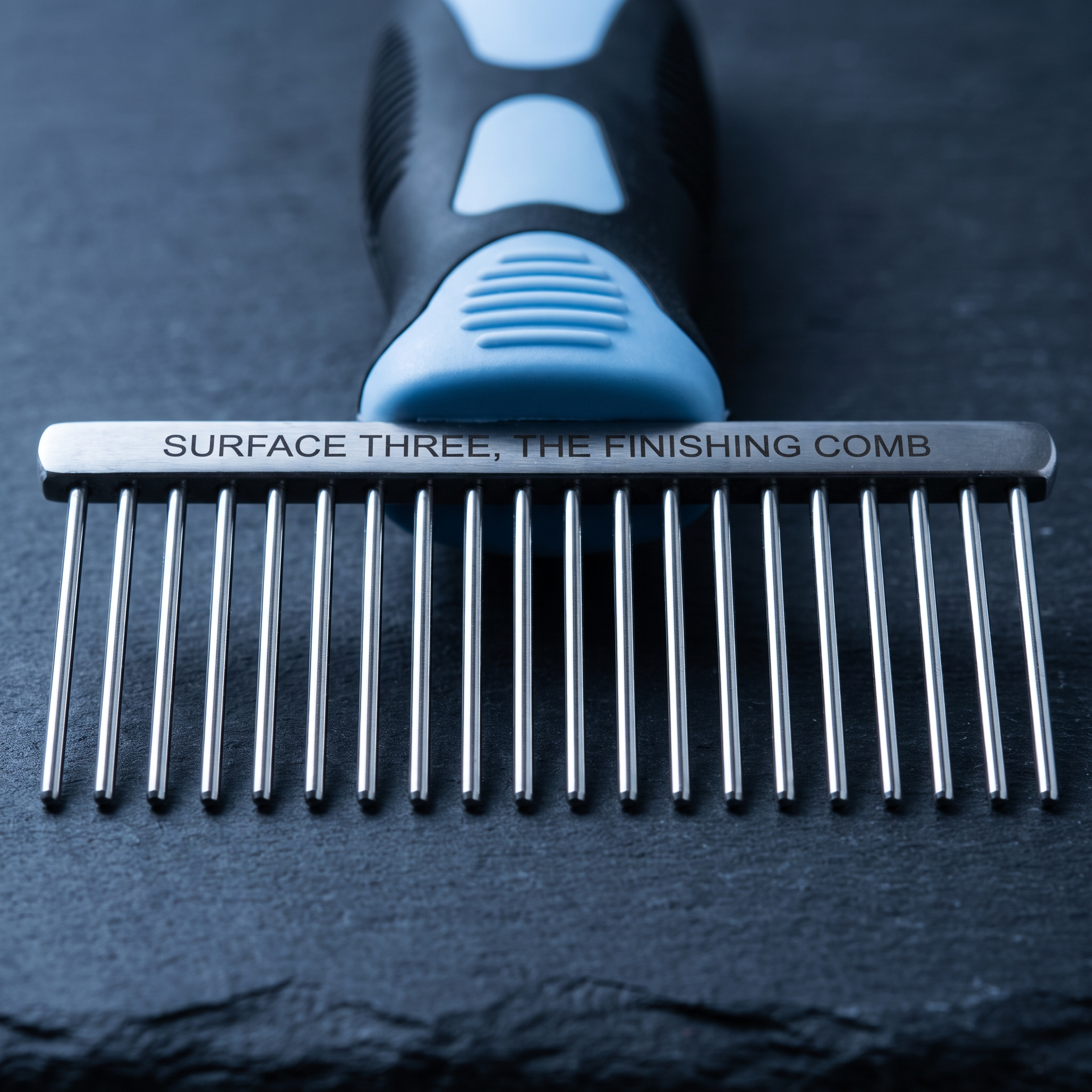 Macro detail of the long straight finishing pins.