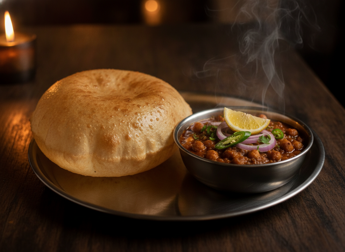 Chana bhatura — illustration