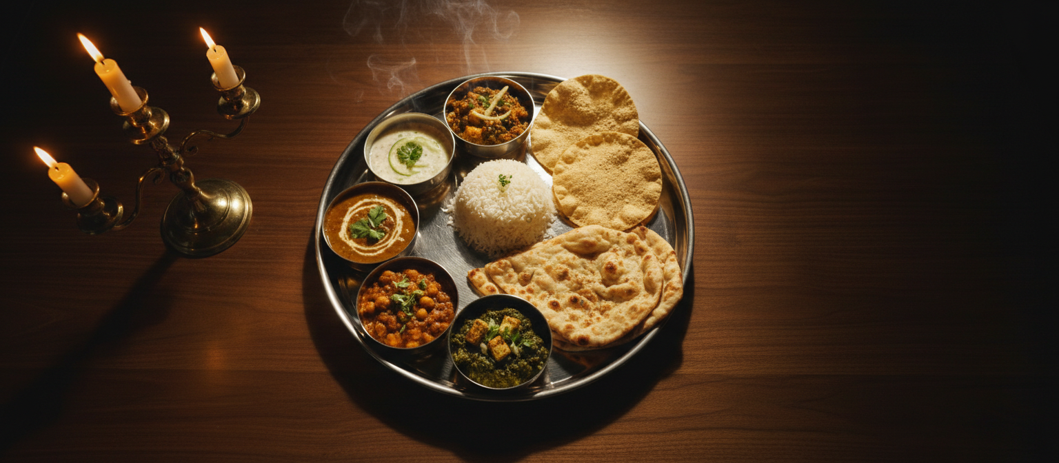 Thali punjabi complet — illustration