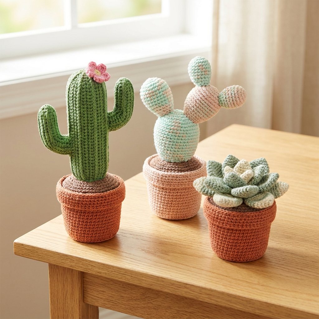 Amigurumi Cactus Set crochet plushie