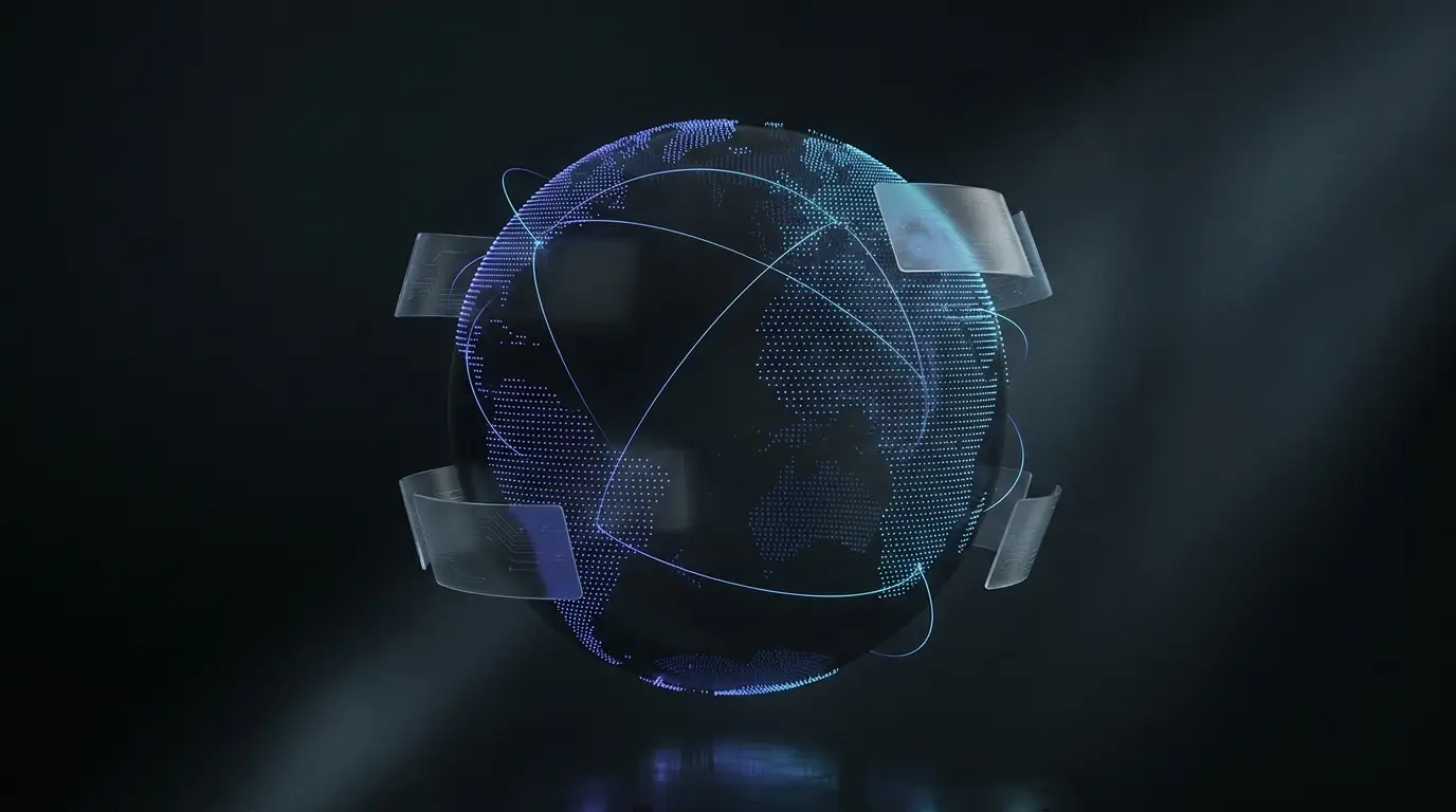 Globe with connection arcs