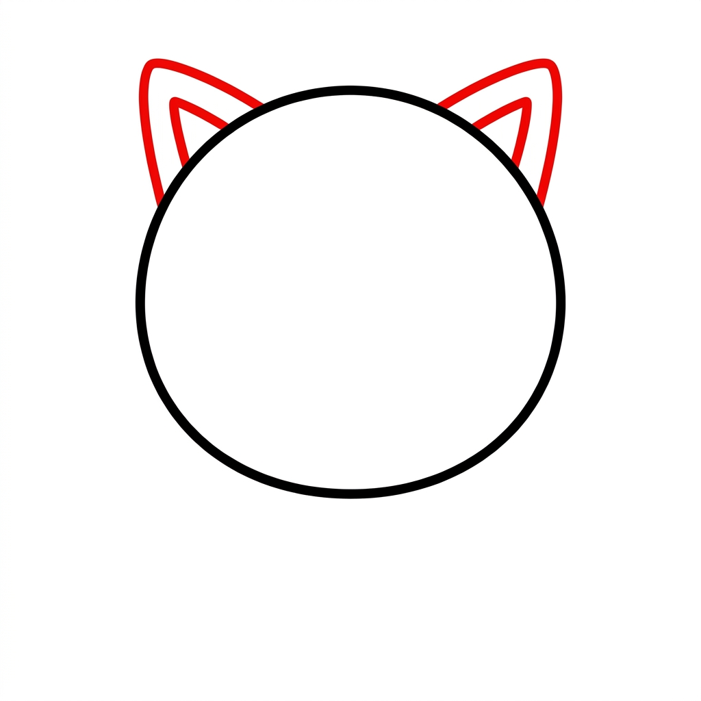 How to draw a kitten step 2 of 6 โ add the ears โ easy step by step kitten drawing tutorial for kids
