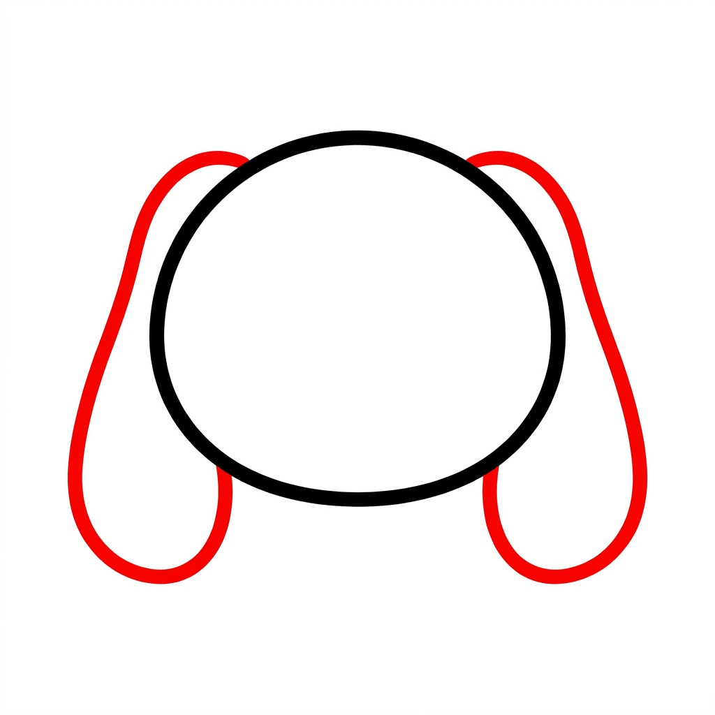 How to draw a puppy step 2 of 6 โ add the floppy ears โ easy step by step puppy drawing tutorial for kids