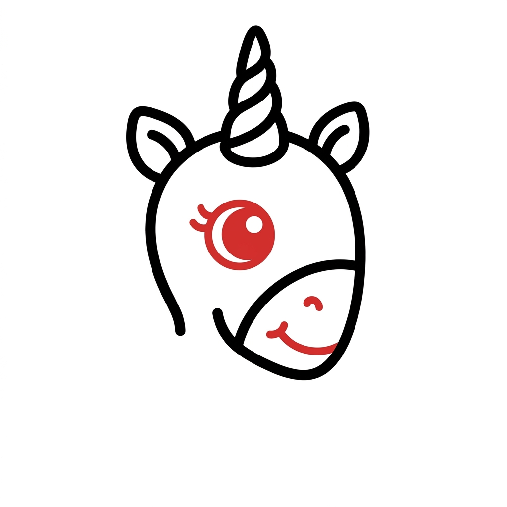 How to draw a unicorn step 3 of 6 โ give it a face โ easy step by step unicorn drawing tutorial for kids