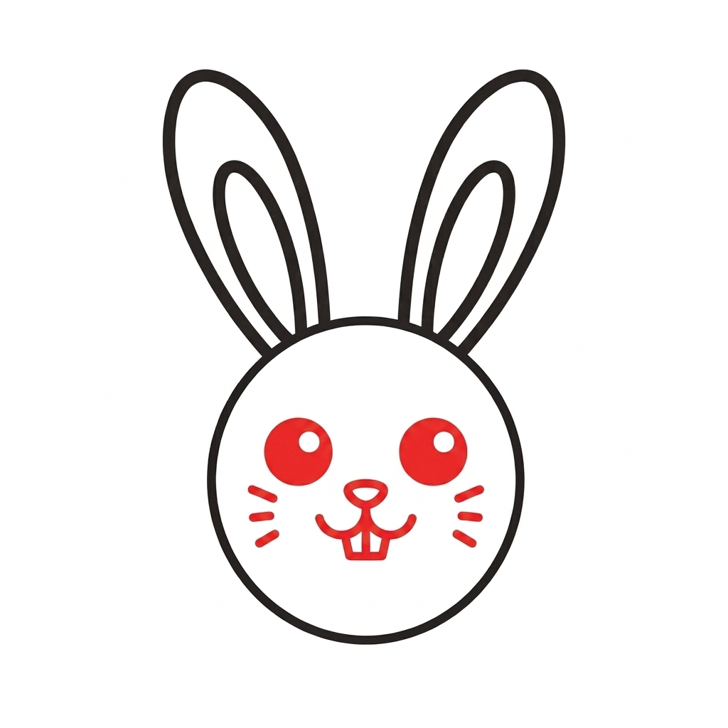 How to draw a bunny step 3 of 6 — give it a sweet face — easy step by step bunny drawing tutorial for kids