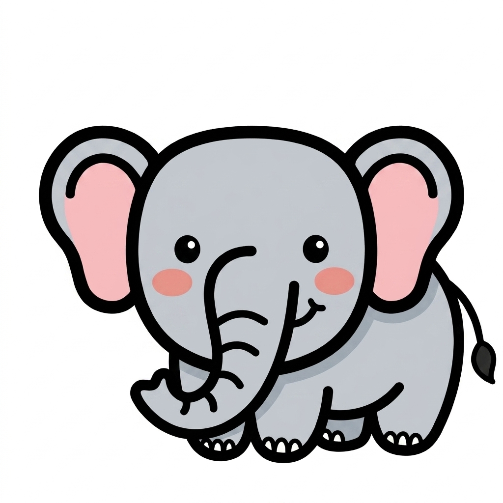 How to draw a elephant step 6 of 6 โ finish and color! โ easy step by step elephant drawing tutorial for kids