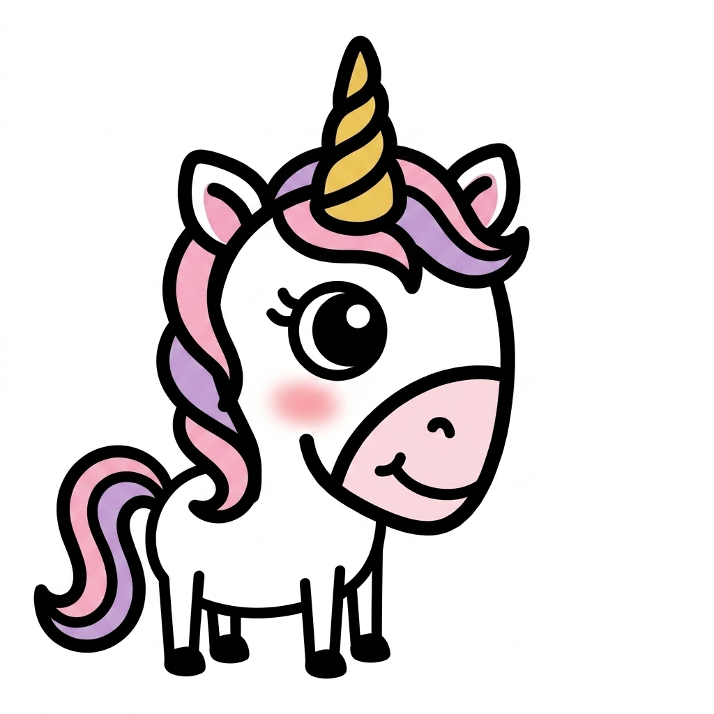 How to draw a unicorn step 6 of 6 โ finish and color โ easy step by step unicorn drawing tutorial for kids