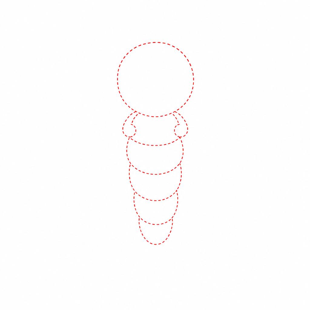 How to draw a butterfly step 1 — small chubby oval body