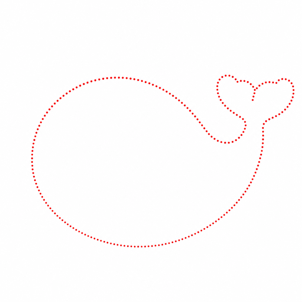 How to draw a whale step 1 — big rounded body outline