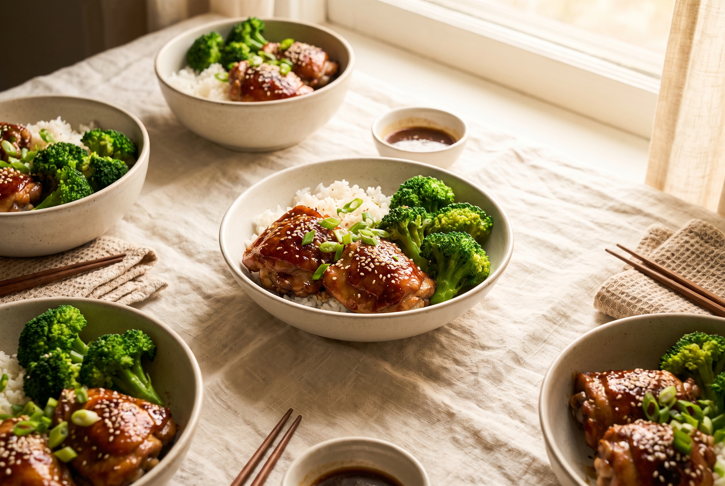 Teriyaki chicken bowls