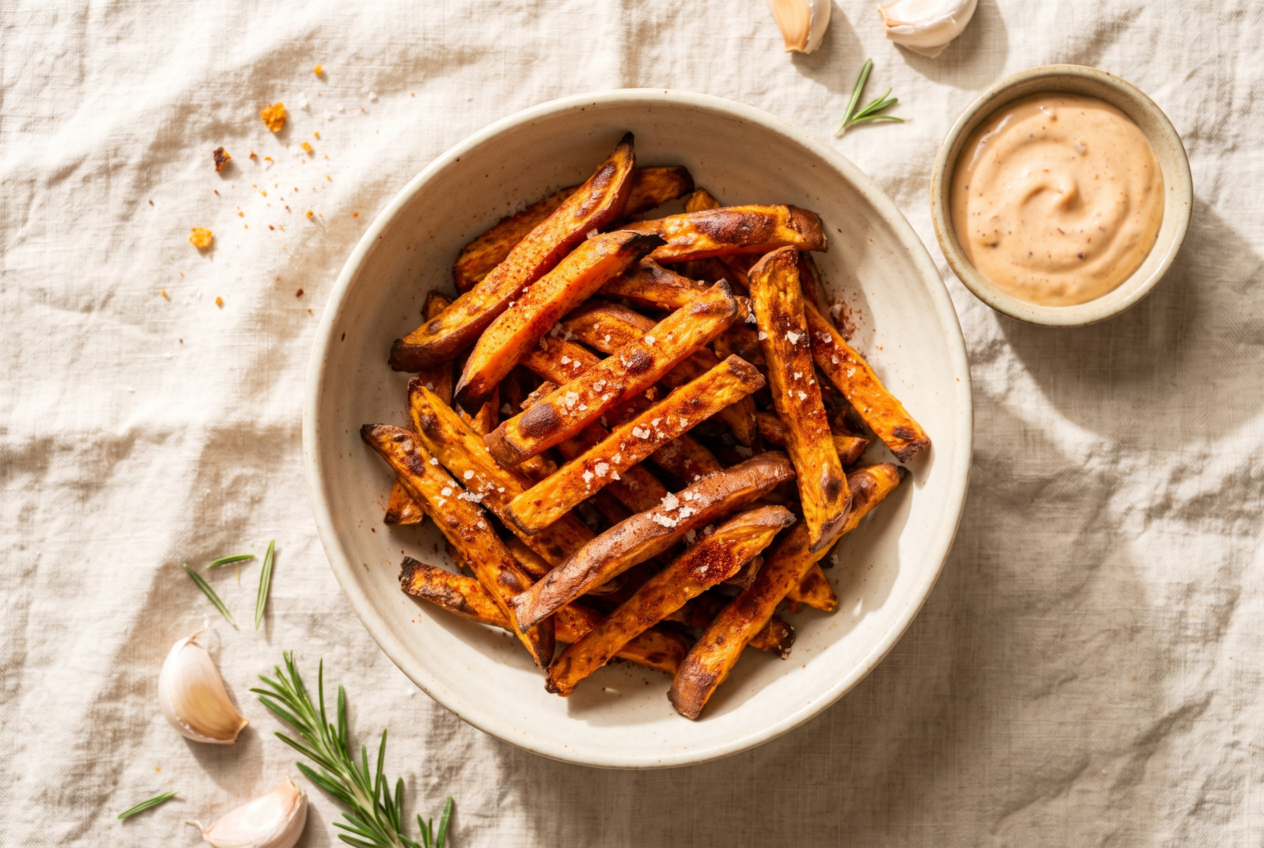 Crispy air fryer sweet potato fries