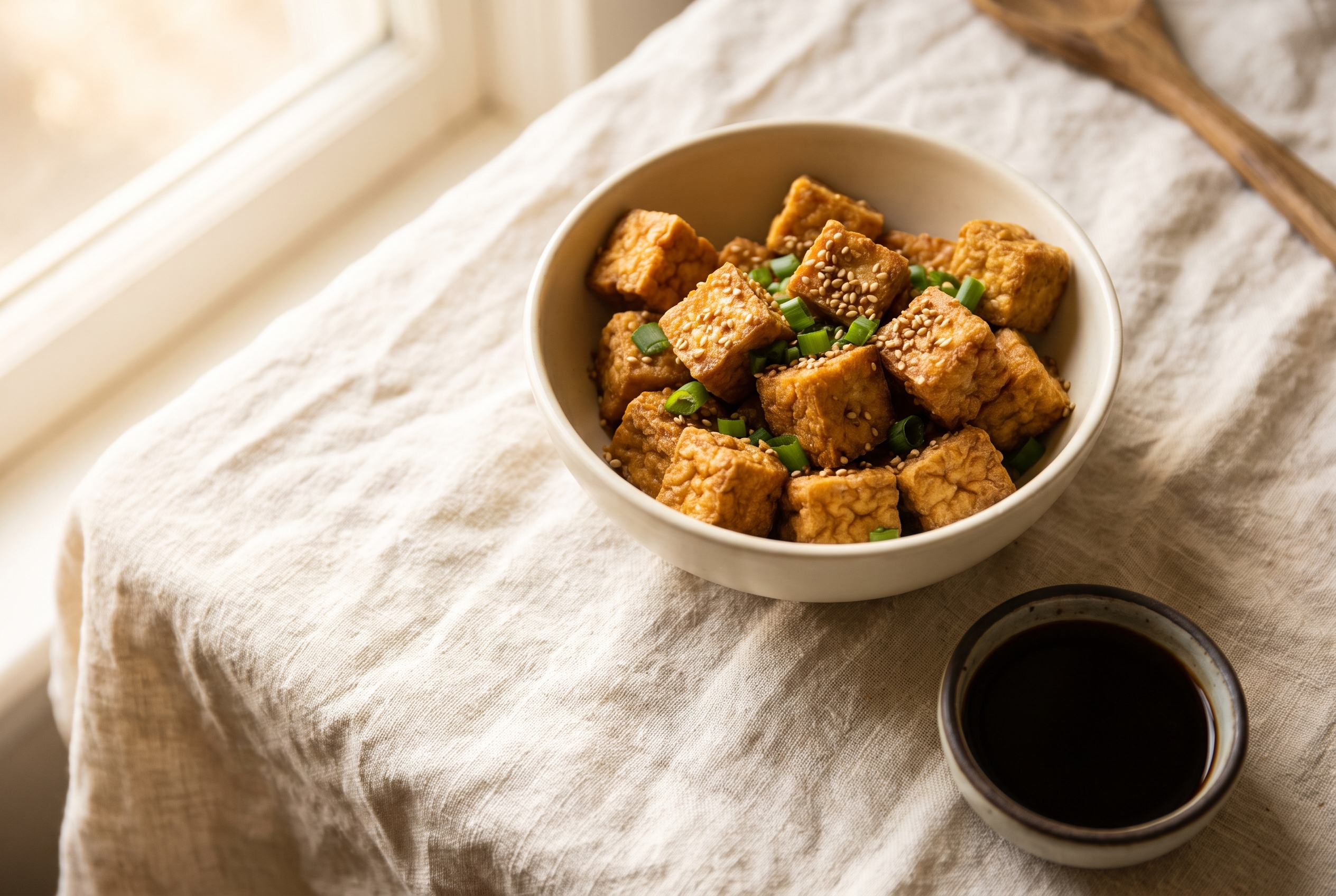 Crispy air fryer tofu