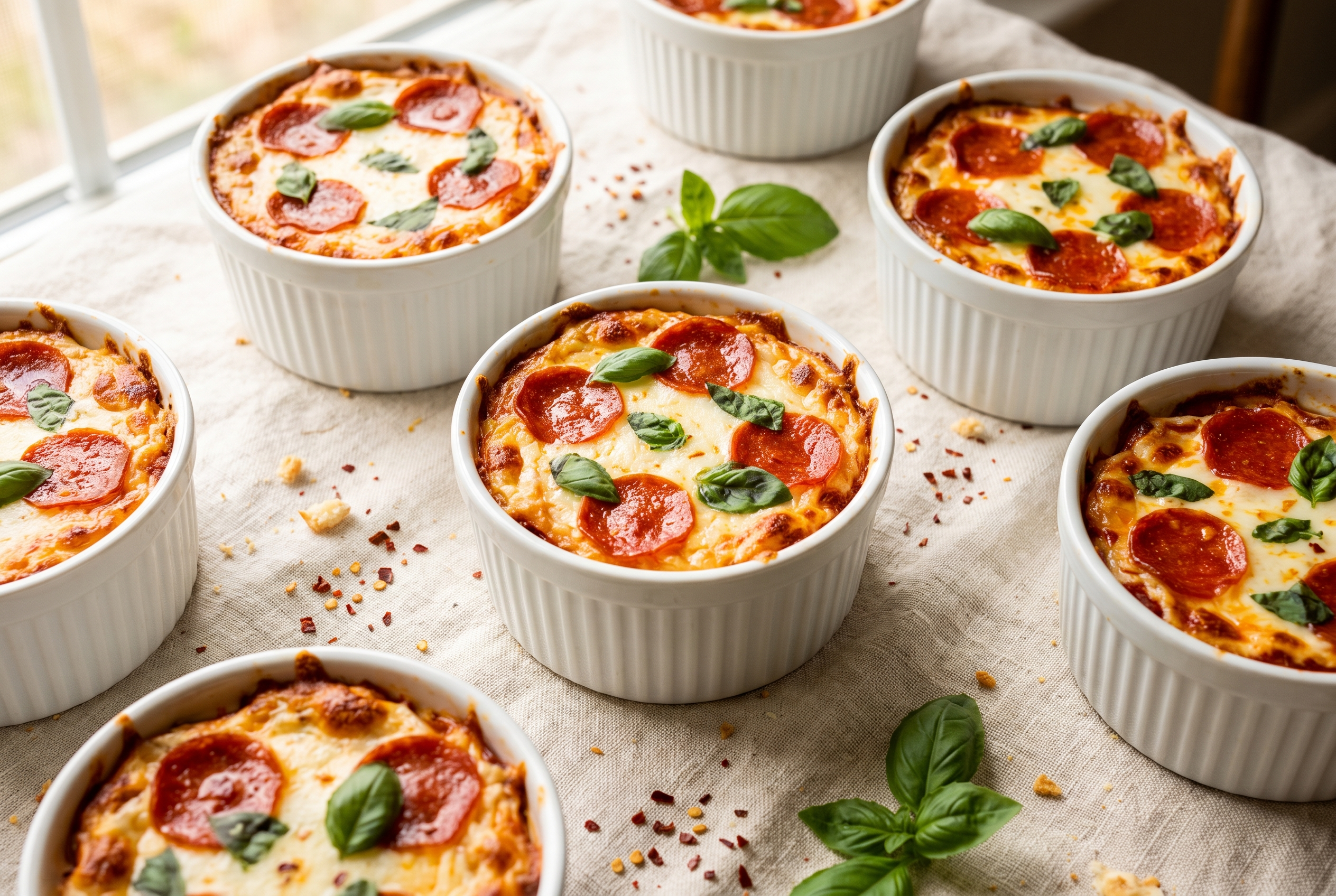 Cottage cheese pizza bowls