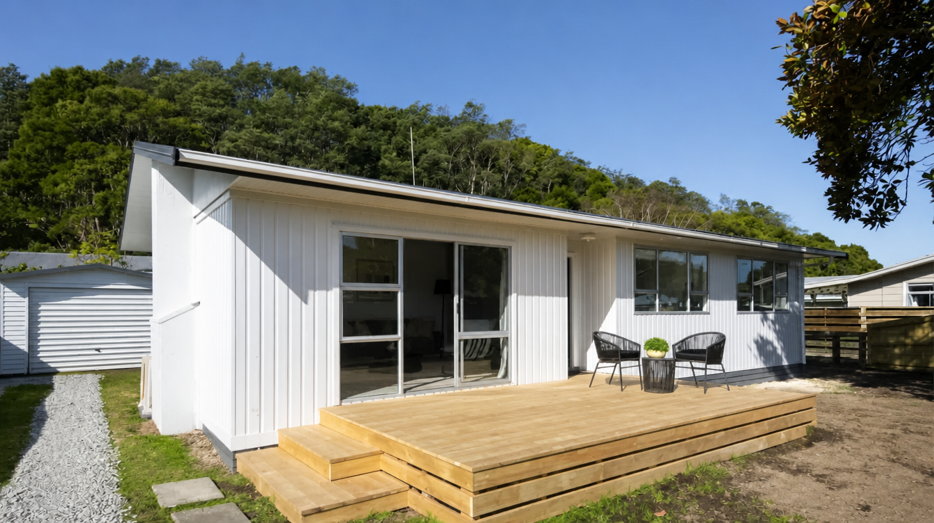 Modern white house flip