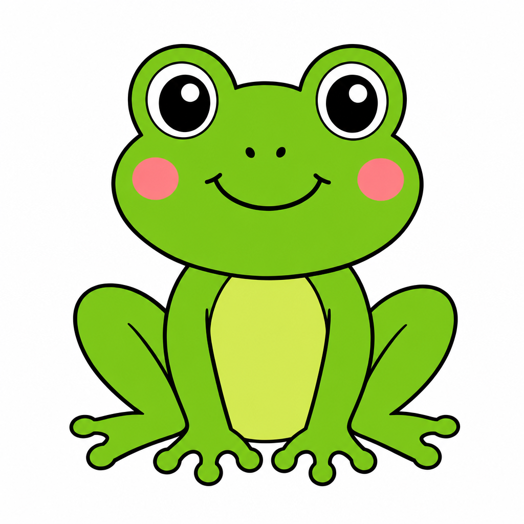 How to draw a frog step 6 โ finished colored green frog