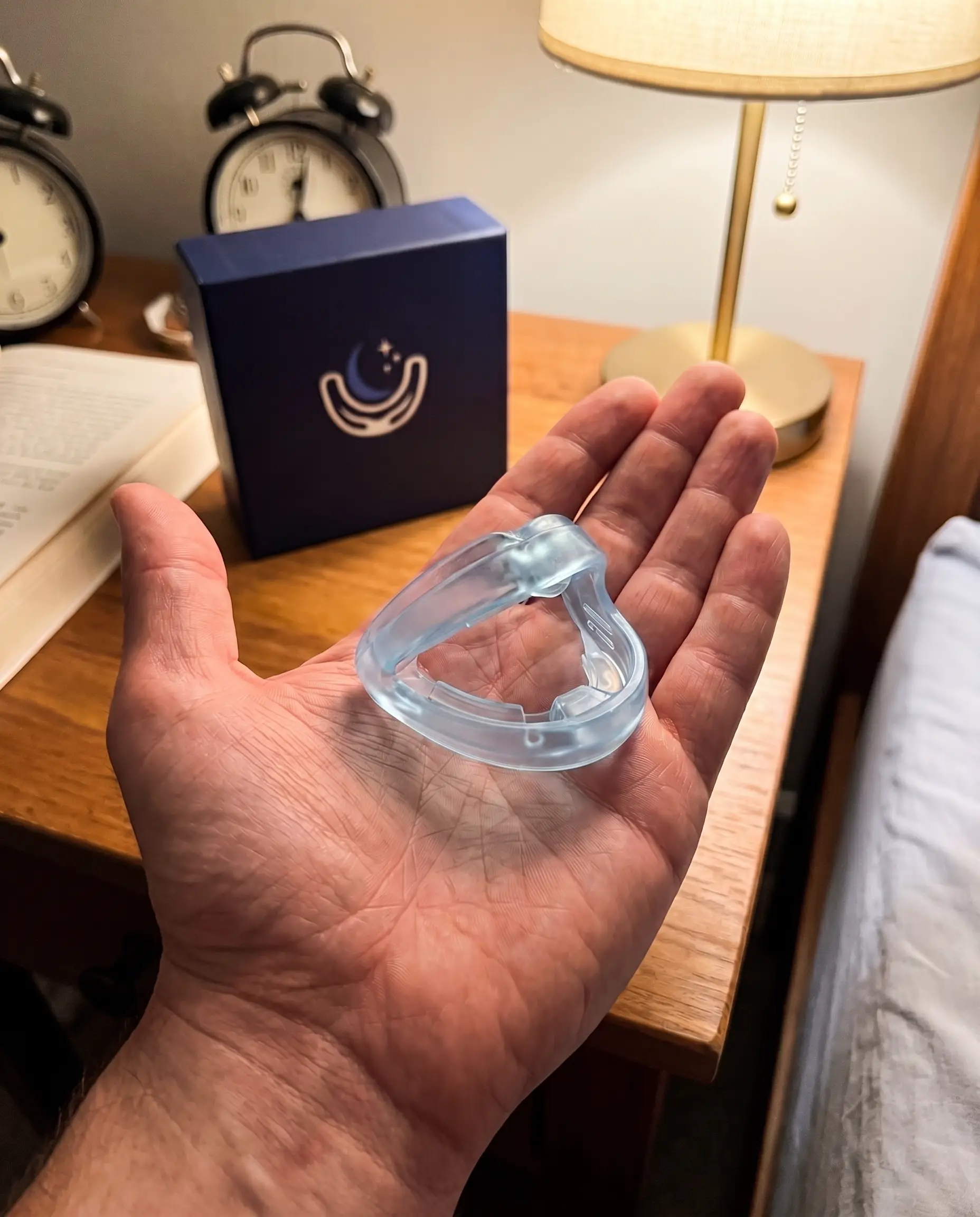 Customer review photo of the QuietNight mouthpiece in hand