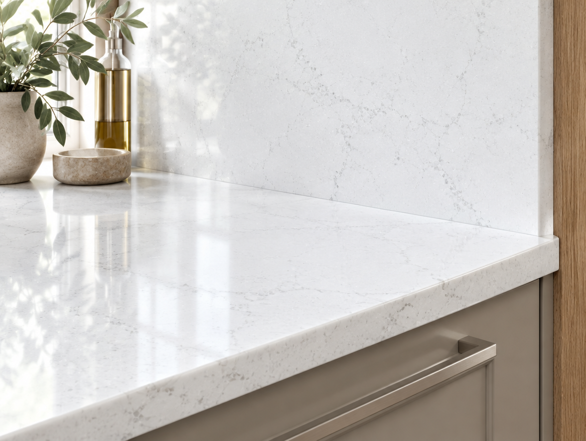 Misterio NobleStone worktop in a close kitchen detail view
