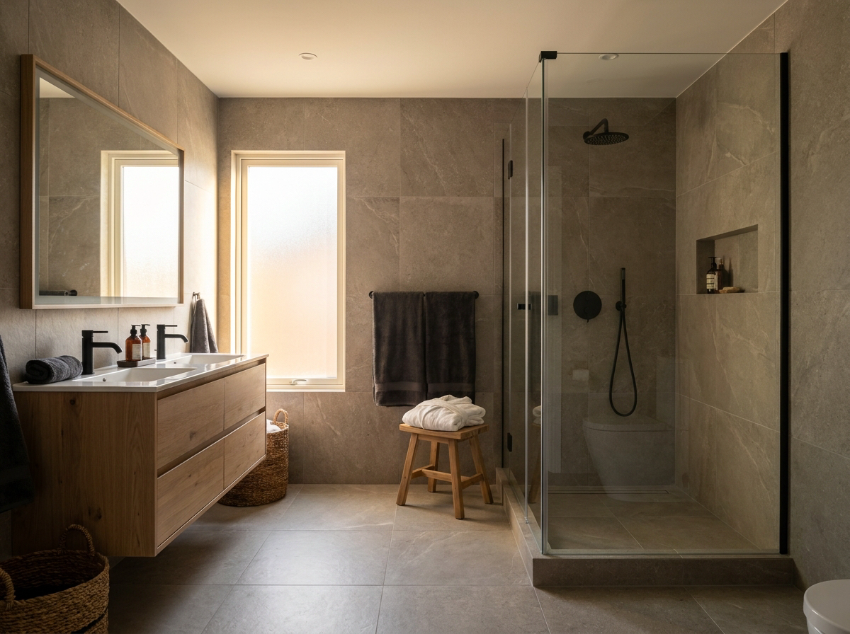 Modern remodeled bathroom