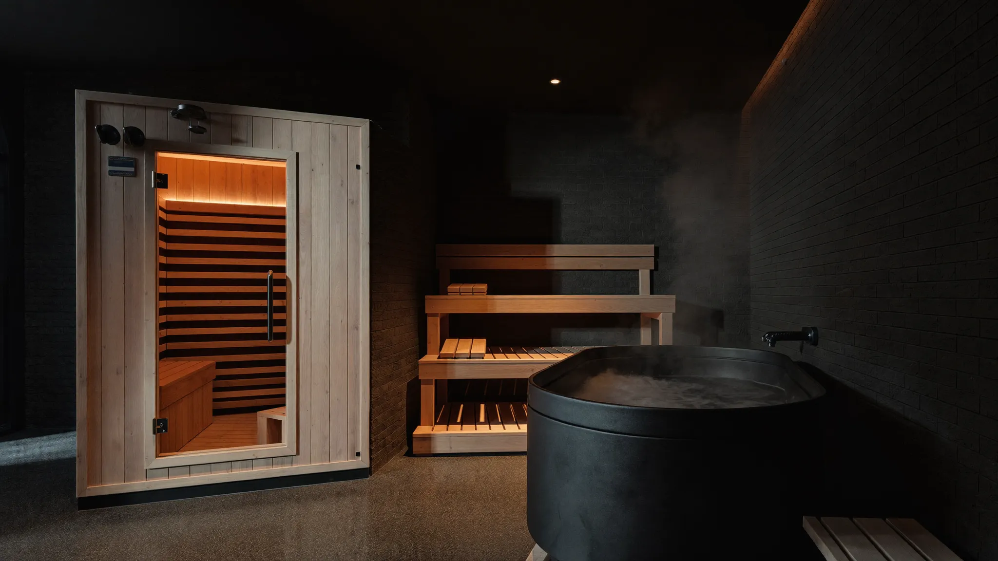 Recovery suite with sauna and cold plunge