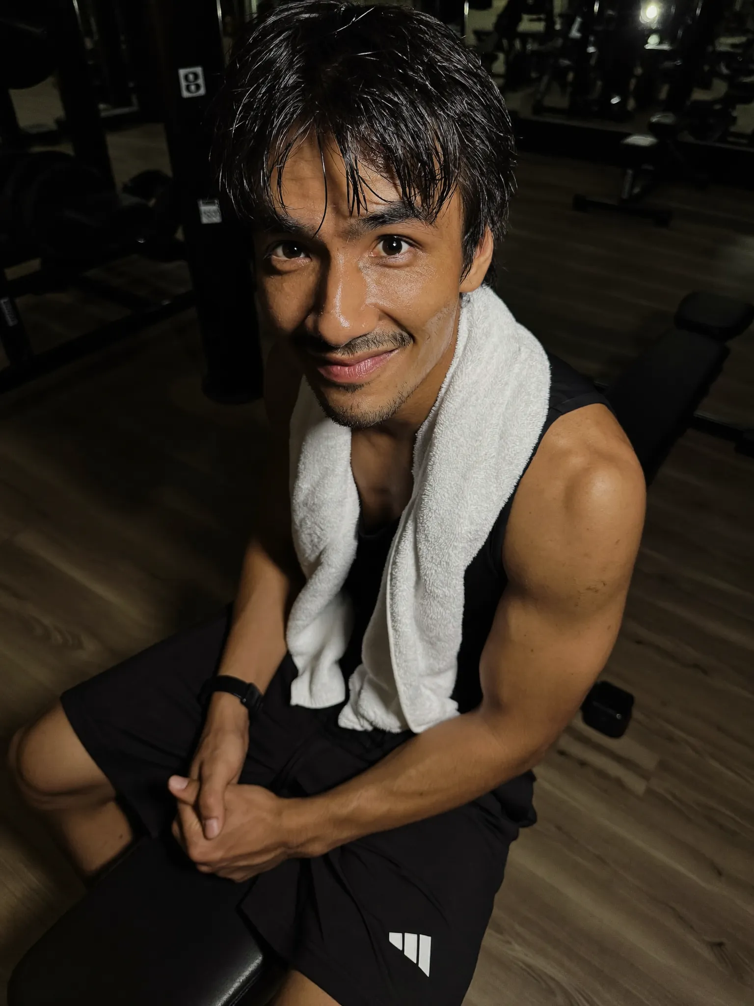 Challenge member Riaan after a session