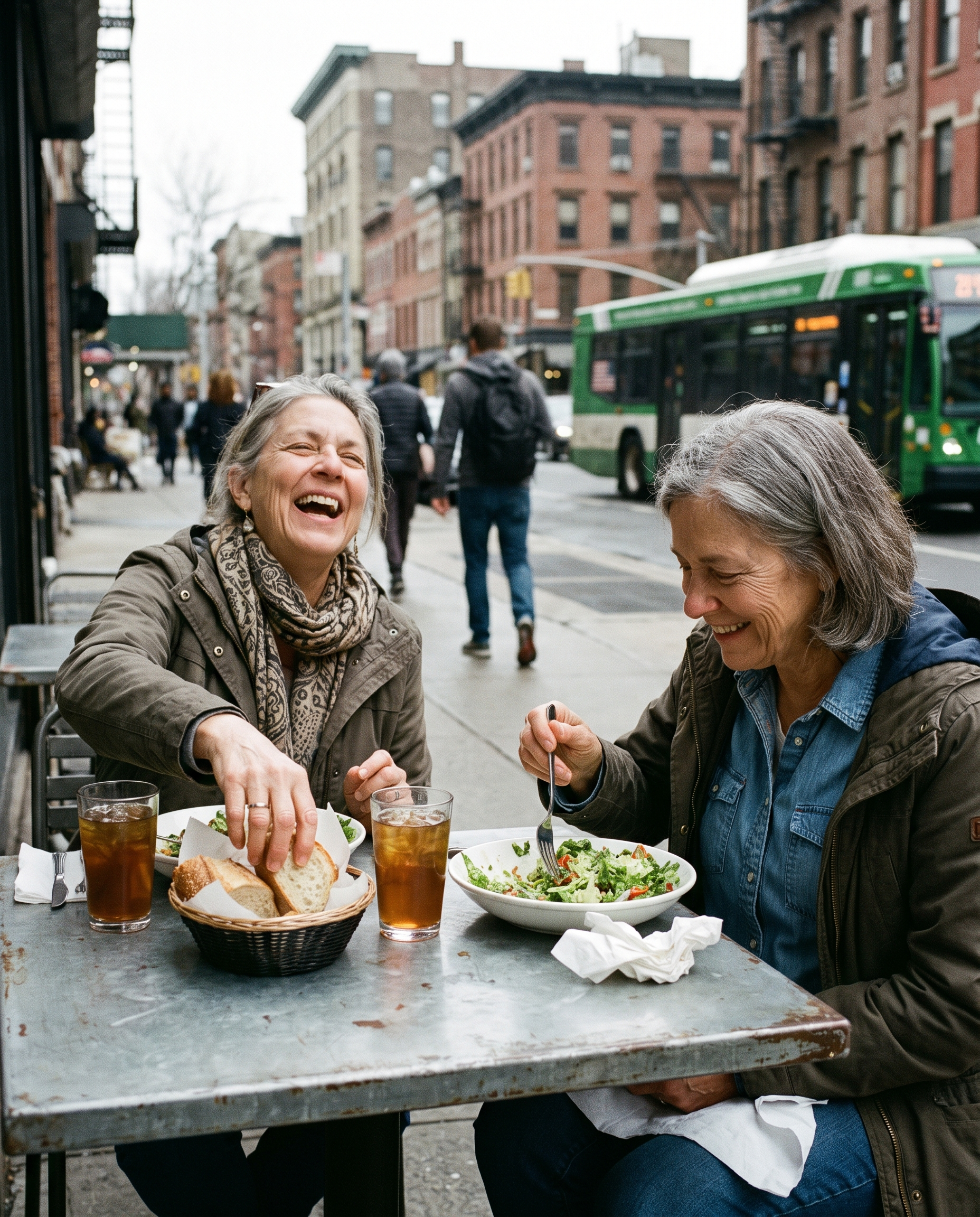 Friends enjoying lunch together