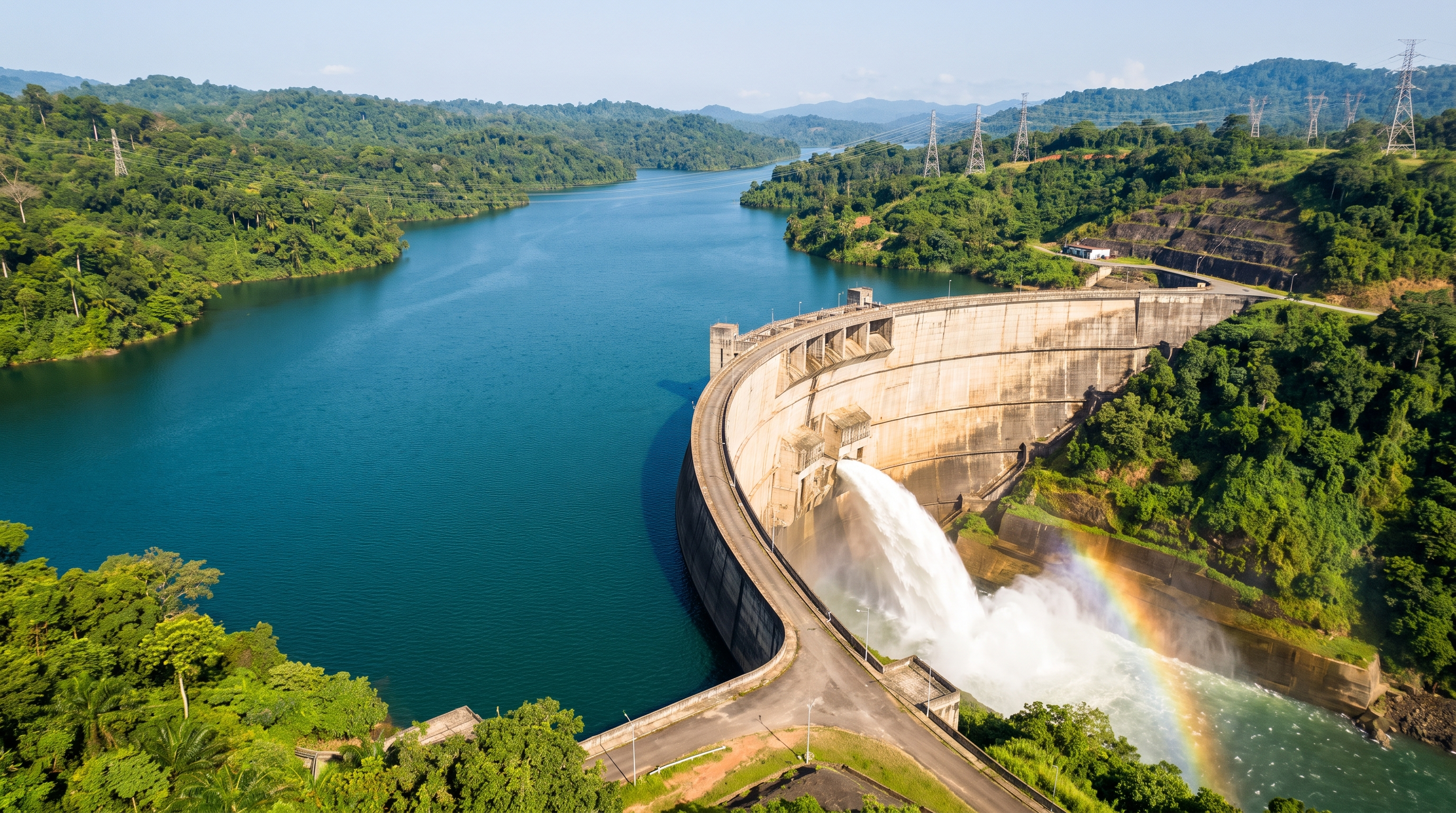 Hydroelectric dam and reservoir