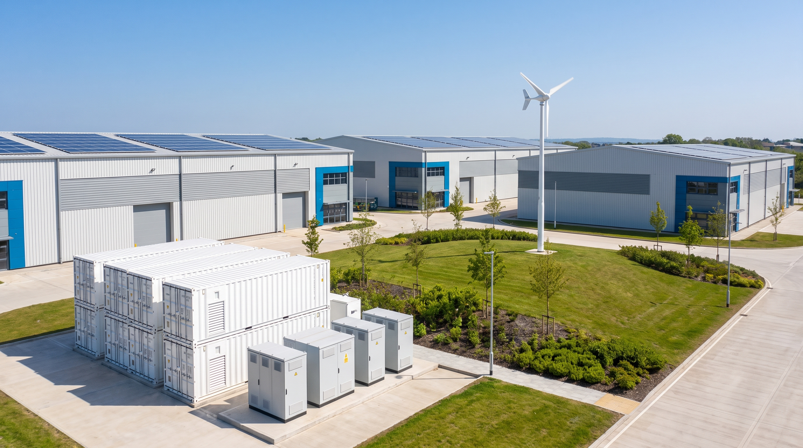 Industrial complex powered by an on-site green microgrid with fuel cells