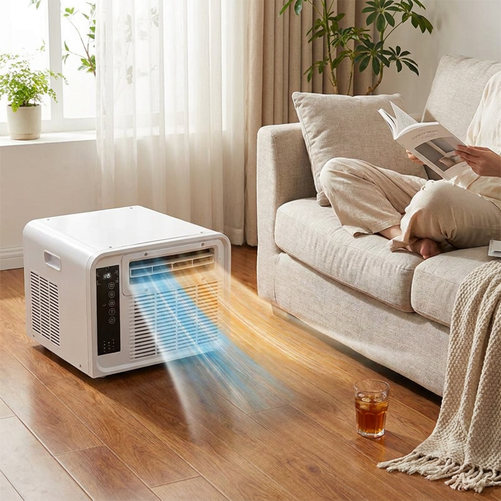 Draagbare Dual-mode Airconditioner met Koel- en Verwarmingsfunctie 1300W | Mobiele Klimaatregeling voor Binnen en Buiten | Sansoti lifestyle