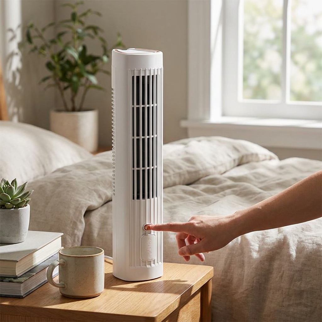 Staande Ventilator 90×90×320mm | Verstelbare Standventilator Koel Quiet | Meerdere Snelheden | Oscillerende Airflow | Compact Huishoudelijk Toestel | Sansoti lifestyle