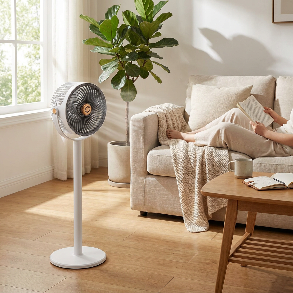 Staande Ventilator met 360° Rotatie en Afstandsbediening – Krachtige Luchtcirculatie voor Thuis en Kantoor | Sansoti lifestyle